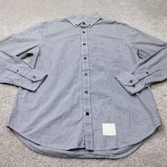 Five Four Poggy The Man Shirt Mens Medium Black/White 100% Cotton Long Sleeve - Picture 3 of 14